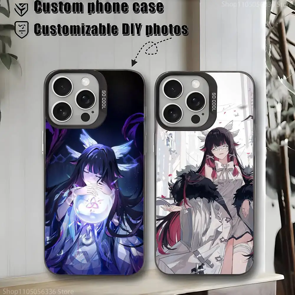 

G-Genshin Impact Columbina Phone Case For iPhone 16,15,14,13,12,11,Mini,Pro,MAX,plus,Black Matte Shockproof Cover