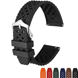 Anbeer Fluoro Rubber Watch Strap 18mm 20mm 22mm Waterproof Band Quick Release Replacement Watchband with Stainless Steel Buckle