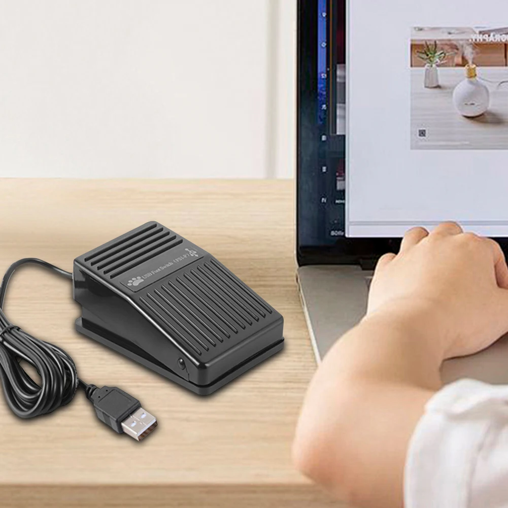 USB Pre-Program Keyboard Mouse Adapter with 2M Cable USB Foot Pedal Control Switch PC Game Pad for Keyboard Mouse PC Laptop view 4
