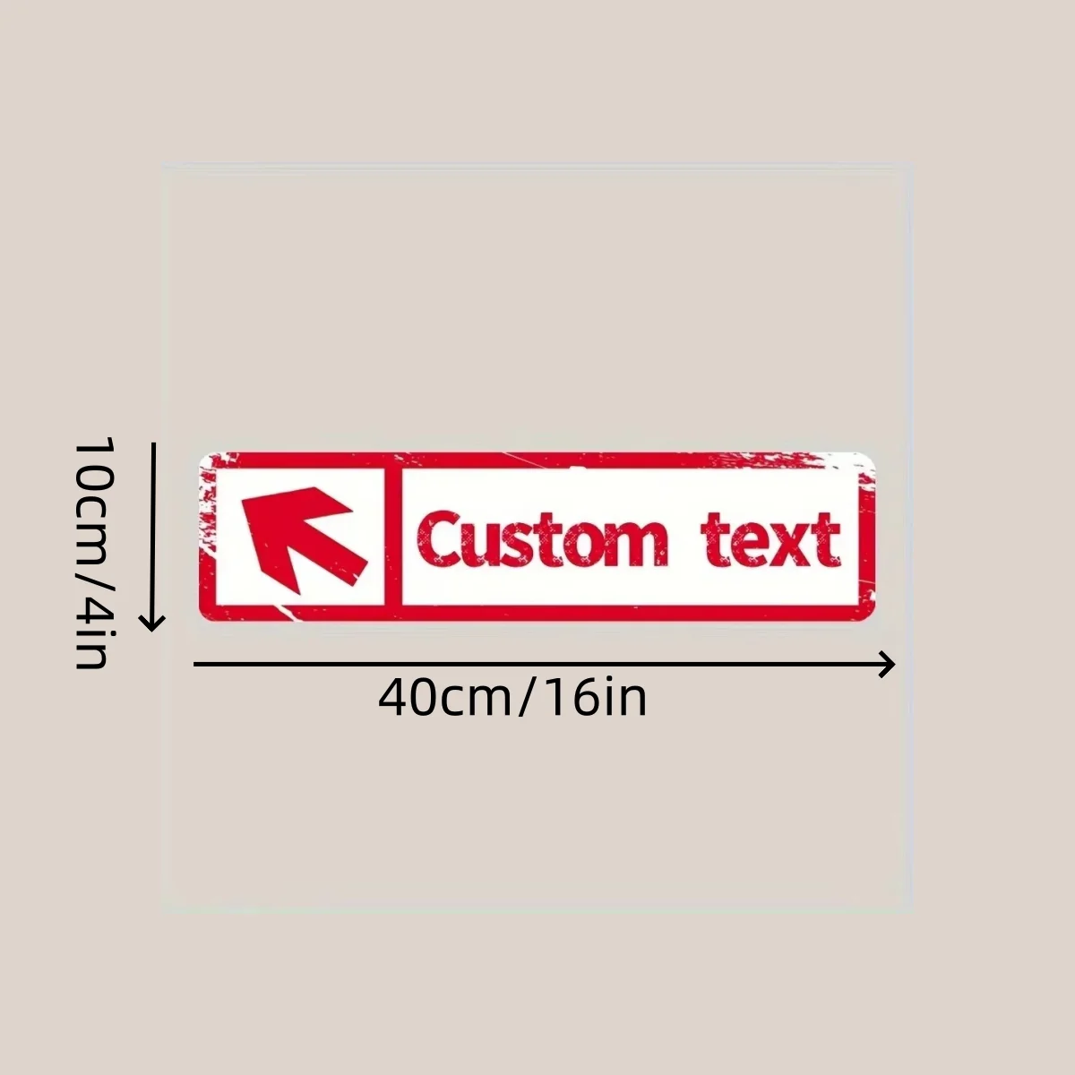 Personalized Aluminum Plaque Red White Left Arrow Custom Text Waterproof Wall Decor, Indoor Outdoor Ornament Only Decoration
