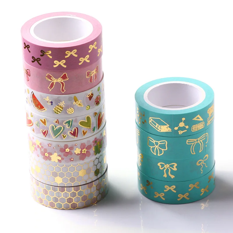 

Customized productCMYK Custom Washi Tape Printed,Colorful Masking Gold Foil Logo Kawaii Paper Washi Tape