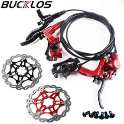 BUCKLOS MTB Hydraulic Brake Set MT200 800mm 1500mm Bicycle Brake Set 160mm Disc Brake Rotor Road Mountian Bike Parts Left Front