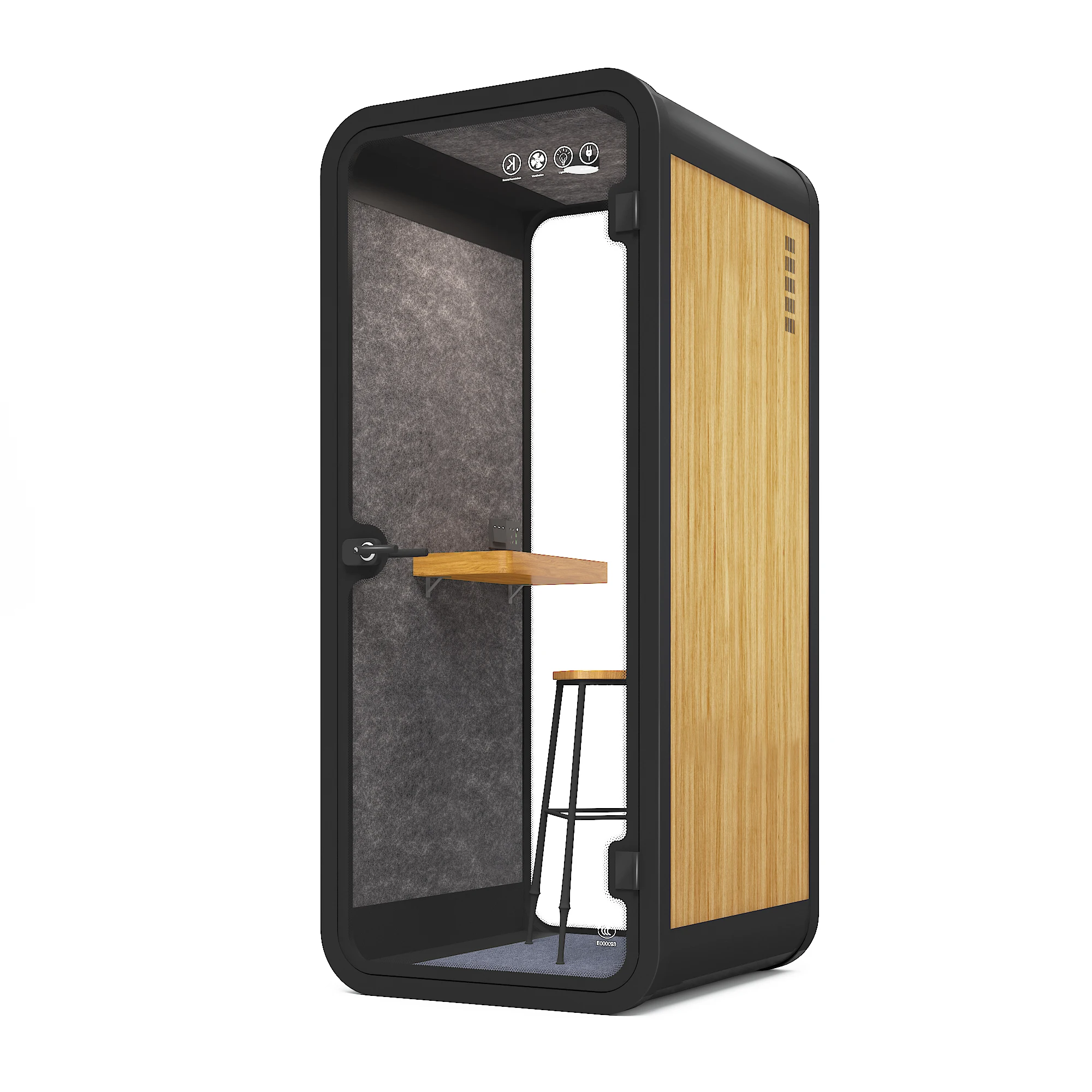 Soundproof Metal Glass Workplace Office Phone Booth