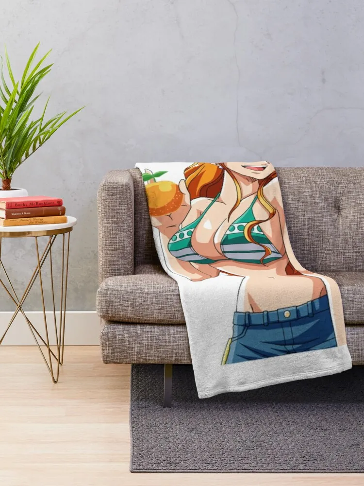 nami drink orange juice Throw Blanket Thermal Bed covers Blankets