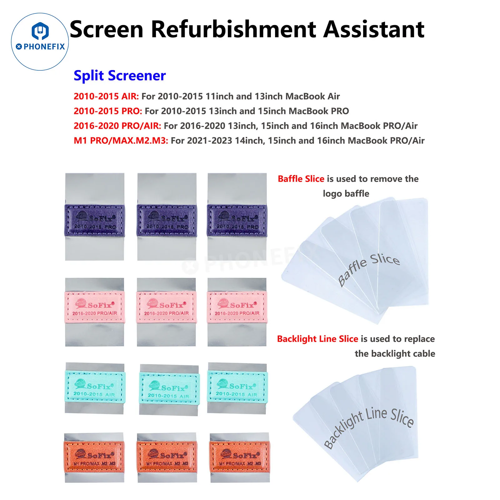 SoFix S-F401 Screen Refurbish Disassemble Pry Scraper for Macbook Air Pro Backlight Cable Screen Split Artifact Teardown Tools