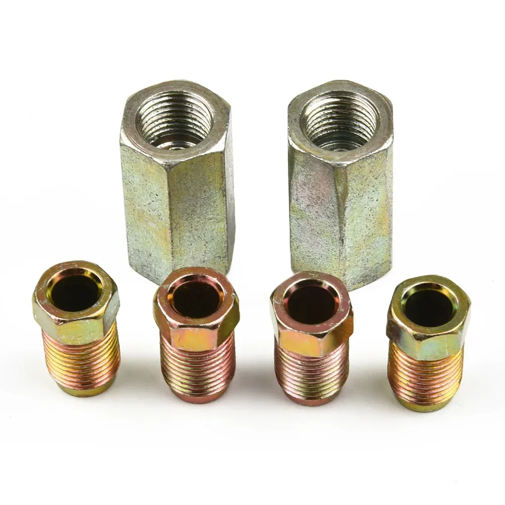 

Brake Pipe Female Connector 2 Pieces With 4 M10 10mm Male Nuts 316 Steel Union For 3/16 Inch O/D Brake Pipe Use
