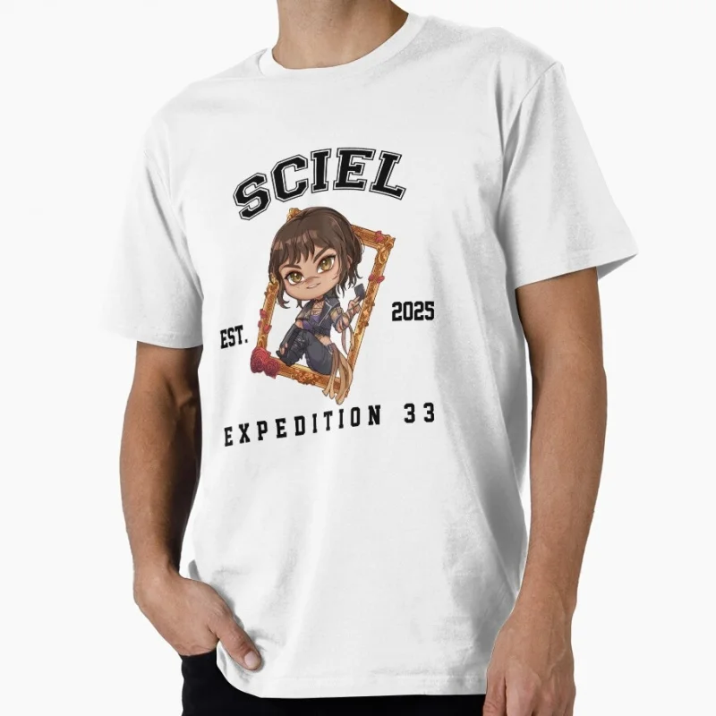 

0409 SCIEL Clair Obscur Expedition 33 RPG Gift for gamer 100% cotton printed Men's Short Sleeve Graphic T-Shirt All size tops