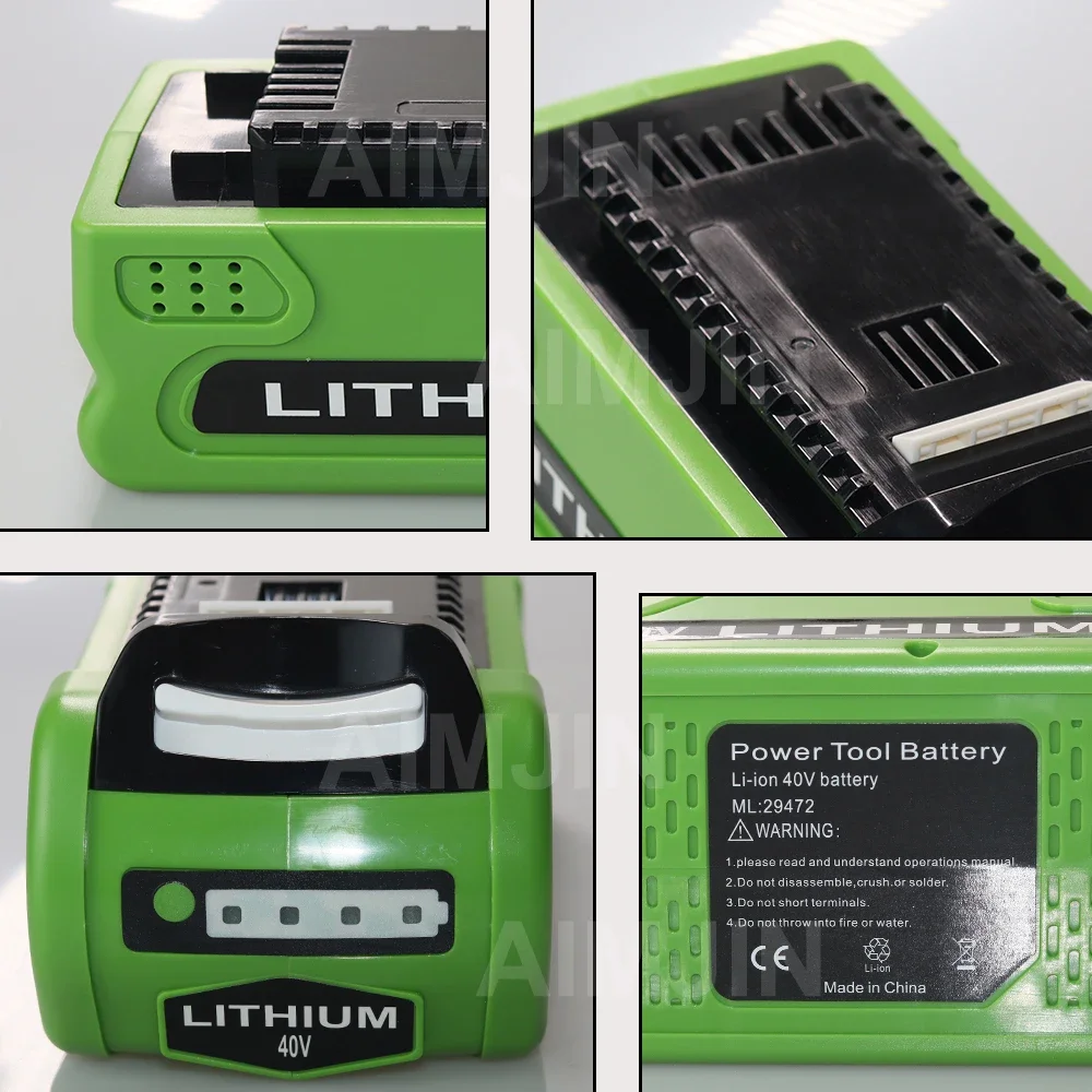 GreenWorks 용 40V 리튬 이온 충전지 3000mAh 29462 29472 29282 G-MAX GMAX 잔디 깎는 기계 전동 공구 배터리