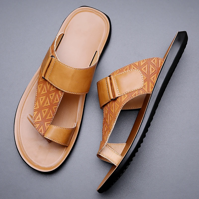 Herren Sommer-Sandalen Atmungsaktive Modische Einfache Zehenfreie Weiche Flache Strandschuhe Bequeme Klassische Pantoffeln-2502 – Detail 4