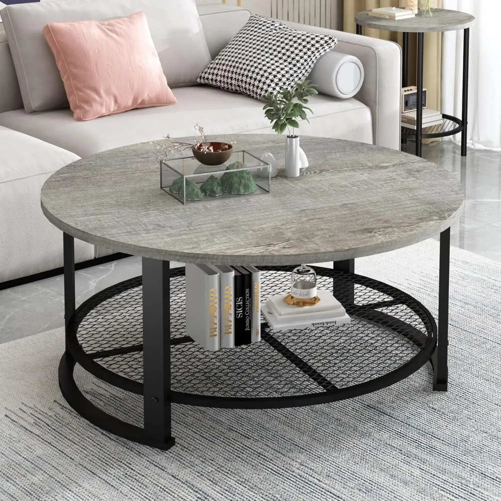 Wooden Modern Rustic 3-Piece Living Room Furniture Set: Coffee and End Tables