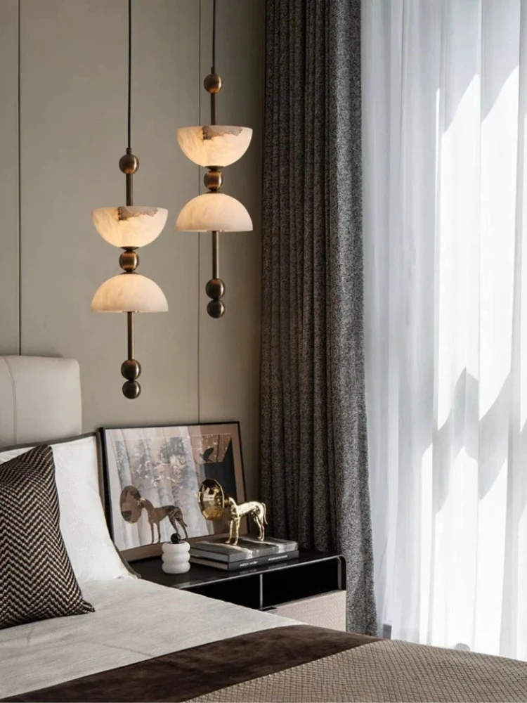 Spanish Retro LED Marble Chandelier Is Suitable for Decorative Lighting of Living Room Restaurant Bar Bedroom and Bedside