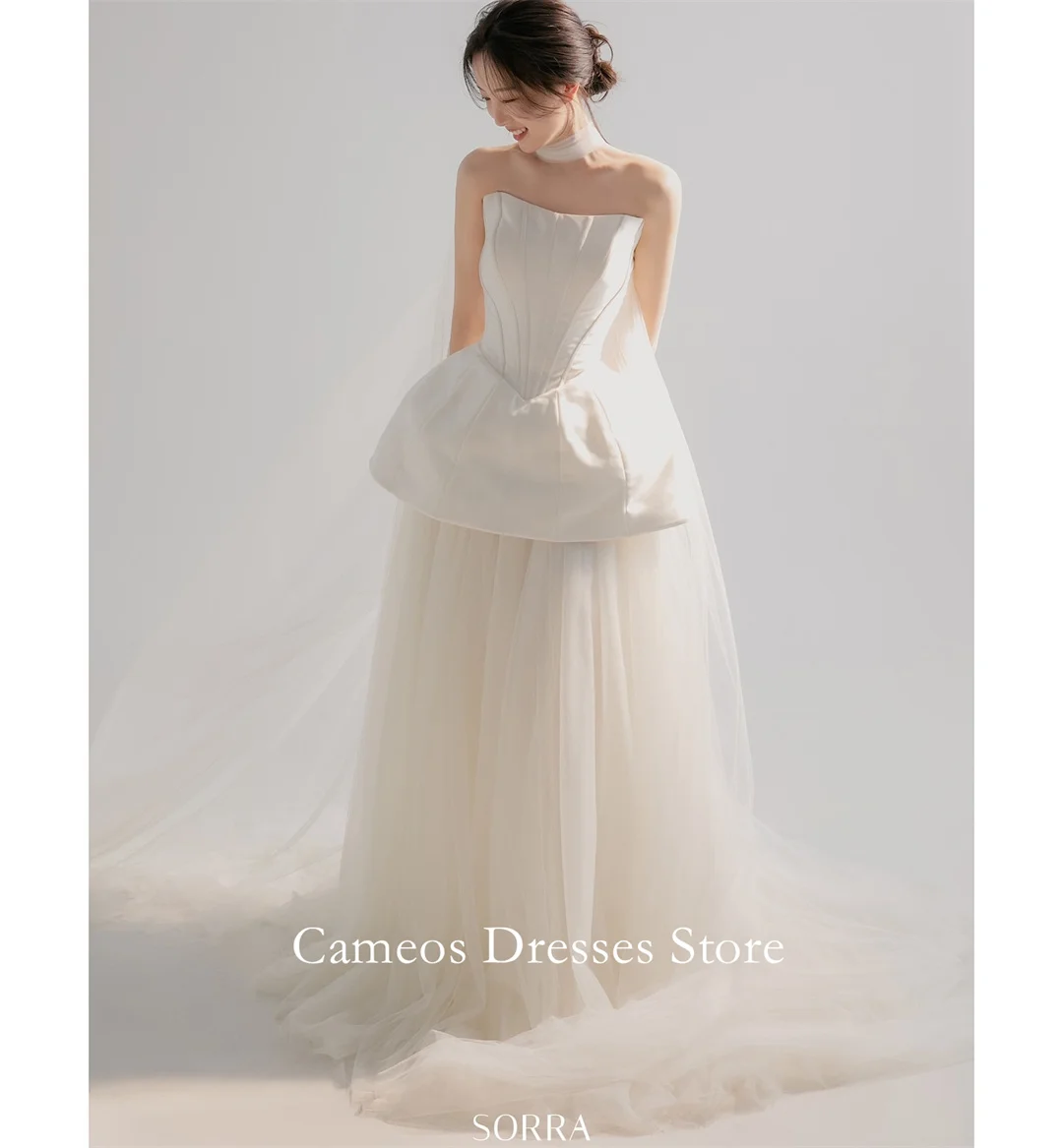 SONDR personnalisé bretelles Tulle ivoire a-ligne robes de mariée Simple Corset corée robes de mariée femmes robes de mariée