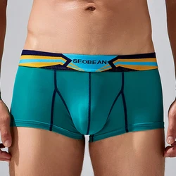 SEOBEAN NEW MEN'S SEXY NYLON BOXER BRIEF