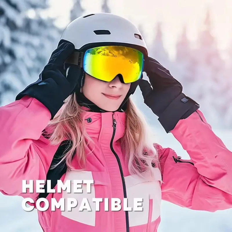 Anti Fog Ski Goggles for Men Women Double Lens Snowboard Glasses with UV Protection Wide View for Winter Sports