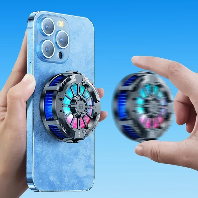 Cooling Magnetic Wireless Chargers Universal Mobile Phone Radiator Back Clip Fan for IPhone 15 14 13 12 Pro Max Samsung Xiaomi - náhled 3