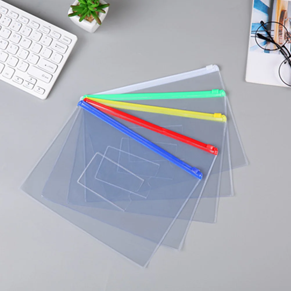 Bolsas transparentes para archivos con cremallera, bolsa impermeable para documentos A4 para escuela y oficina, organizador de papelería portátil, bolsa de almacenamiento, 10 Uds.