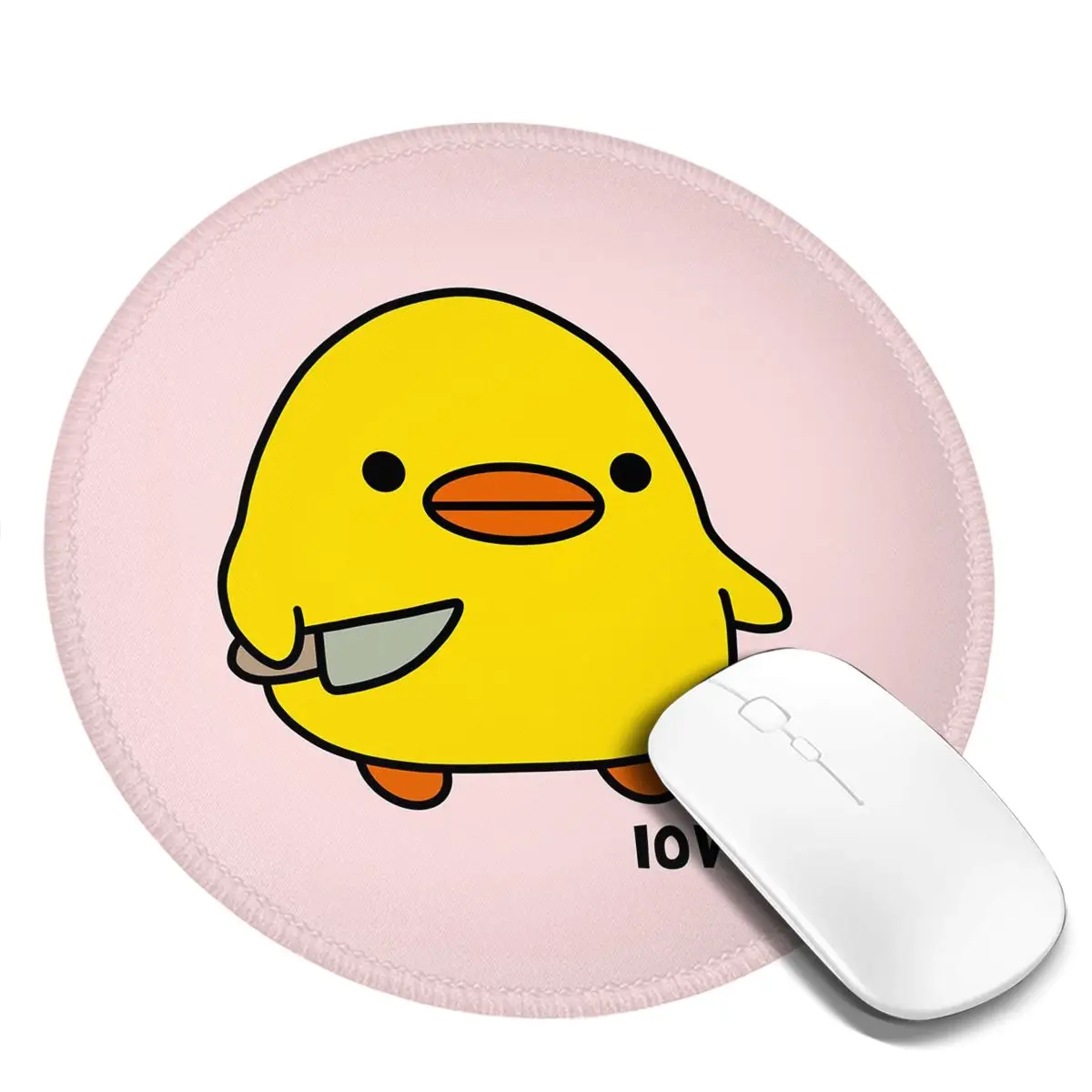 

Коврик для мыши с уткой и ножом - версия Love Me, милый коврик с уткой и ножом, круглый коврик для мыши, коврик для компьютерной клавиатуры и мыши, игровой коврик для ноутбука, настольный коврик