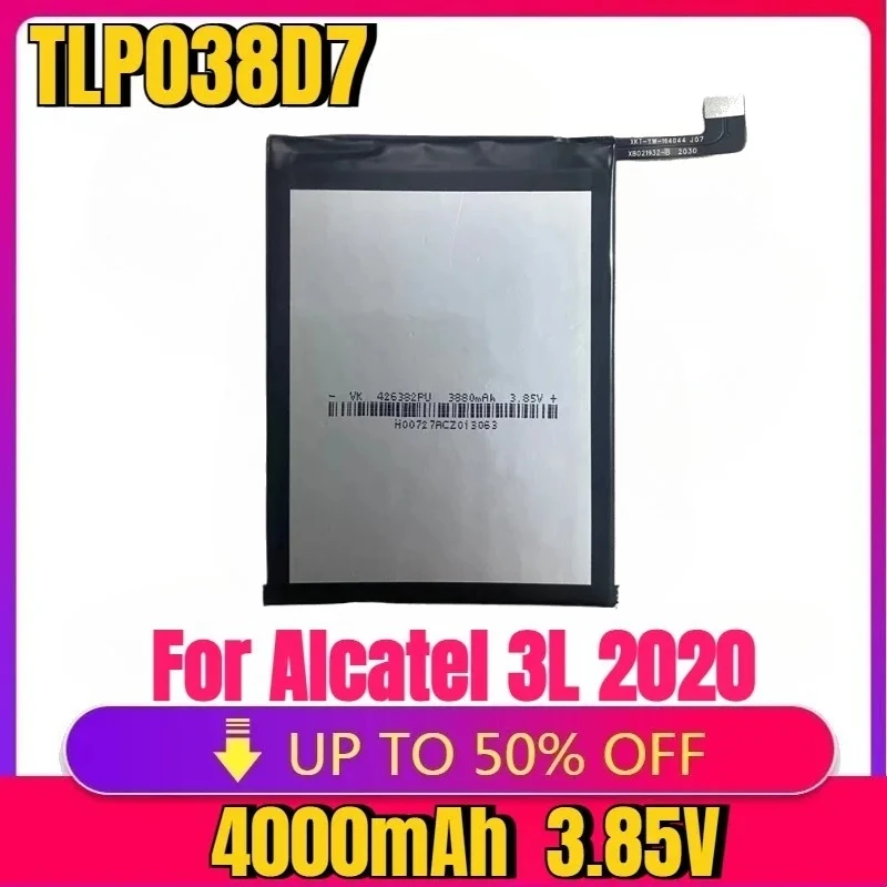 New Battery 4000mAh TLP038D7 TLP038D1 Battery For Alcatel 3L 2020 5029D TCL 10L T770H T770B T1 Lite PLEX T780H Philco Hit P10