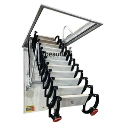 Household Automatic Attic Retractable Staircase Folding Stair Indoor Electric Remote Control Hidden Ladder Multi-Function