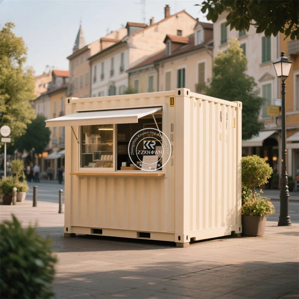 

Prefabricated Mobile Office Living Container Customized Caravan Camping Trailer Coffee Kiosk Bar Steel Material Home Office