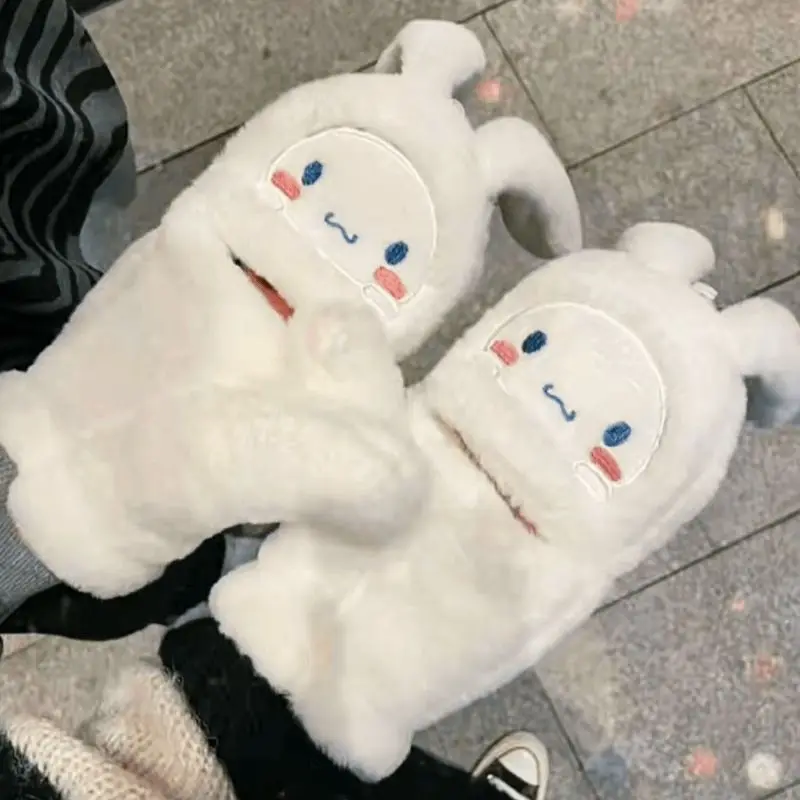 أنيمي سانريو سينامورول الكرتون قفازات الشتاء لطيف Pochacco الدافئة الباردة فتاة طالب أفخم نصف اصبع الوجه متابعة قفازات فتاة هدية