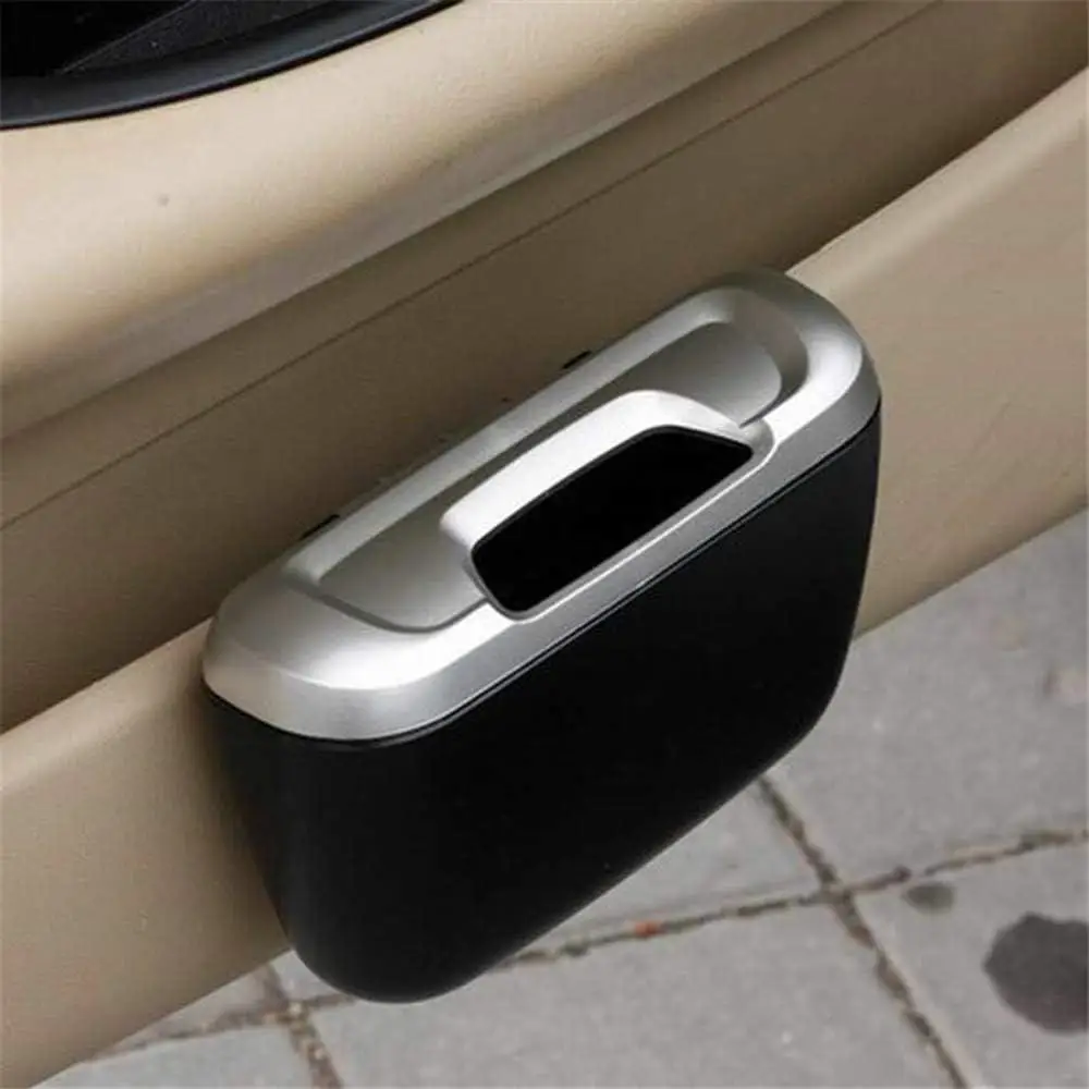 1 x Car Trash Bin（Silver/Black/Blue） Compatible with various vehicle interiors, easily attaching to seats, doors ﻿