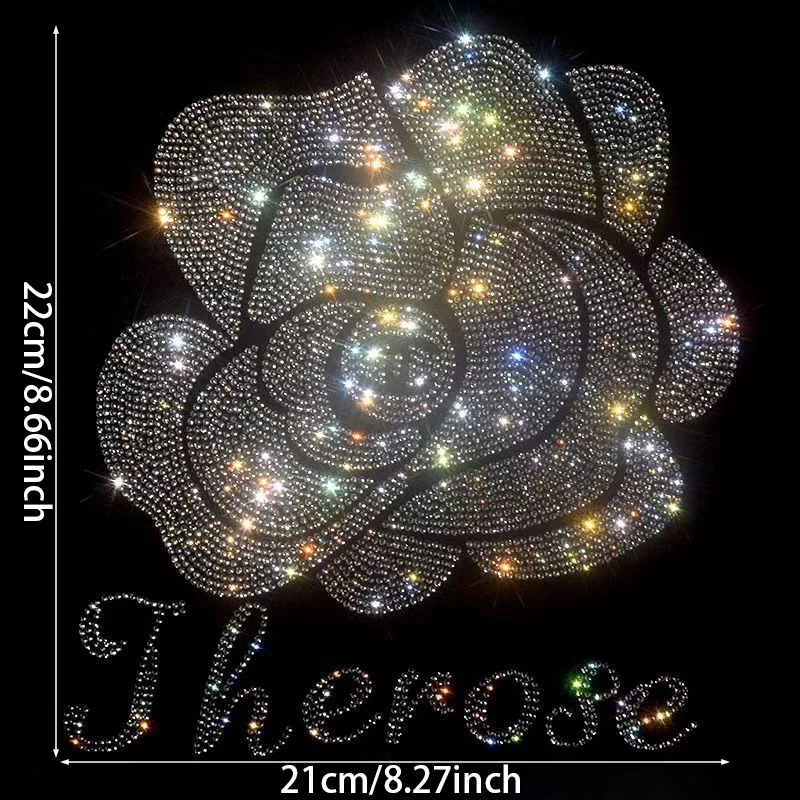 1pc viel große Blume Hot Fix Motiv Eisen auf Kristall überträgt Design Hot Fix Strass Transfer Motive T-Shirt Pullover für Tasche