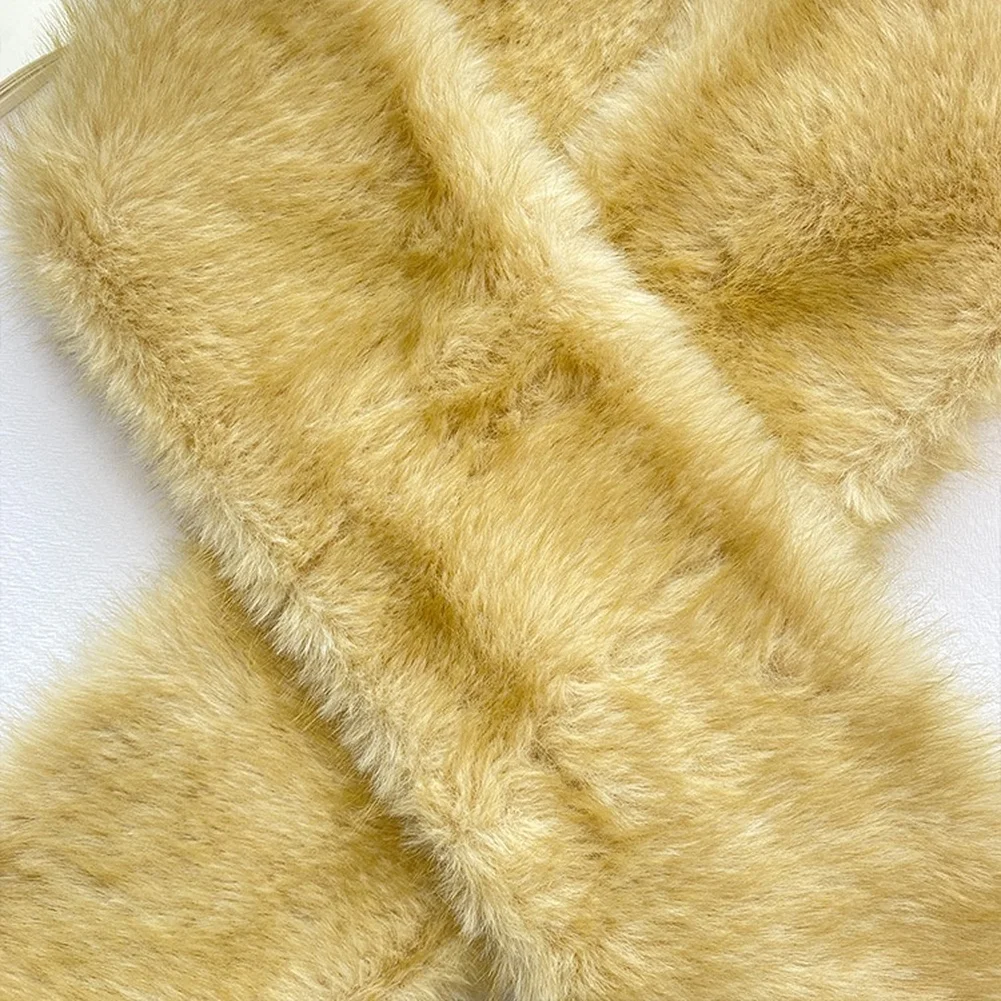 Faux Scarf Light Yellow 180 cm for Women to Use as Winter Wrap or Shawl with Soft Touch and Layered Outfit Compatibility