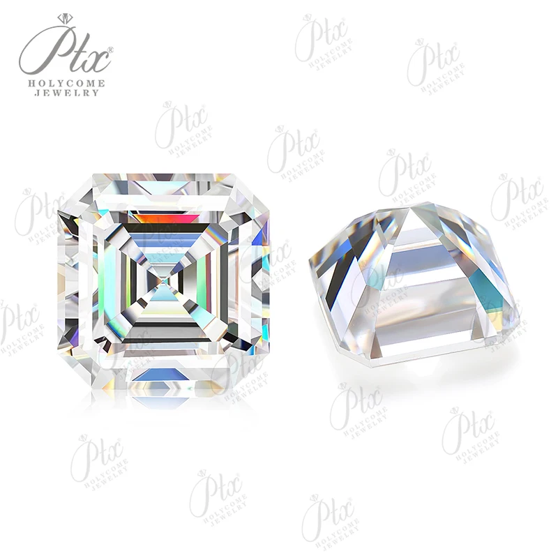 White D Colorless Sparkle Brilliant Handmade Royal Asscher Cut Moissanite Stone For Engagement Ring Jewelry Make Loose Gemstones
