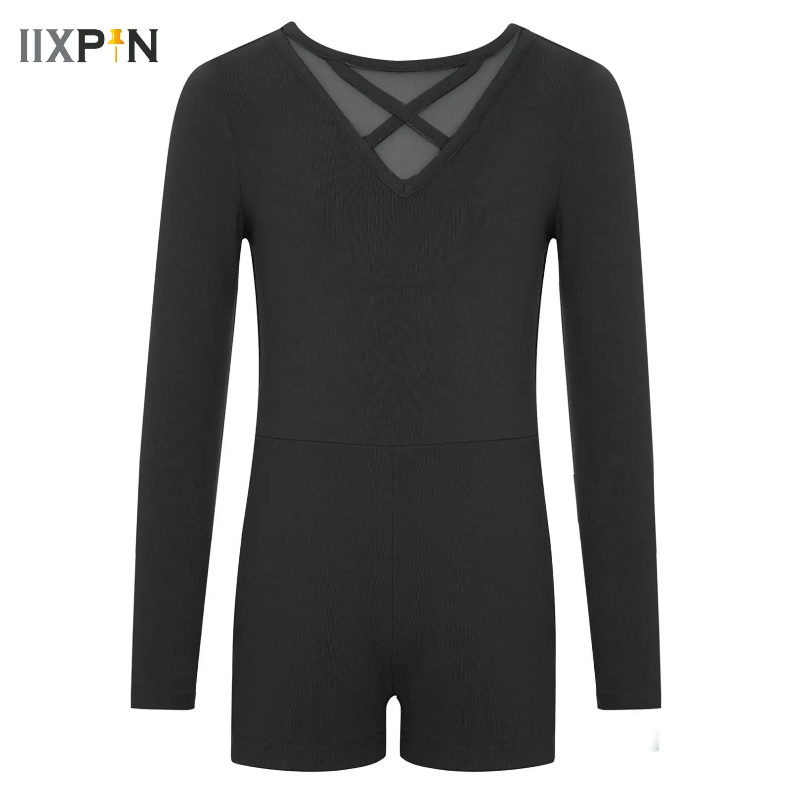 crianca-biketard-para-meninas-ginastica-cruz-frente-traseira-macacao-criancas-mangas-compridas-collant-shorty-unitards-ballet-yoga-dancewear