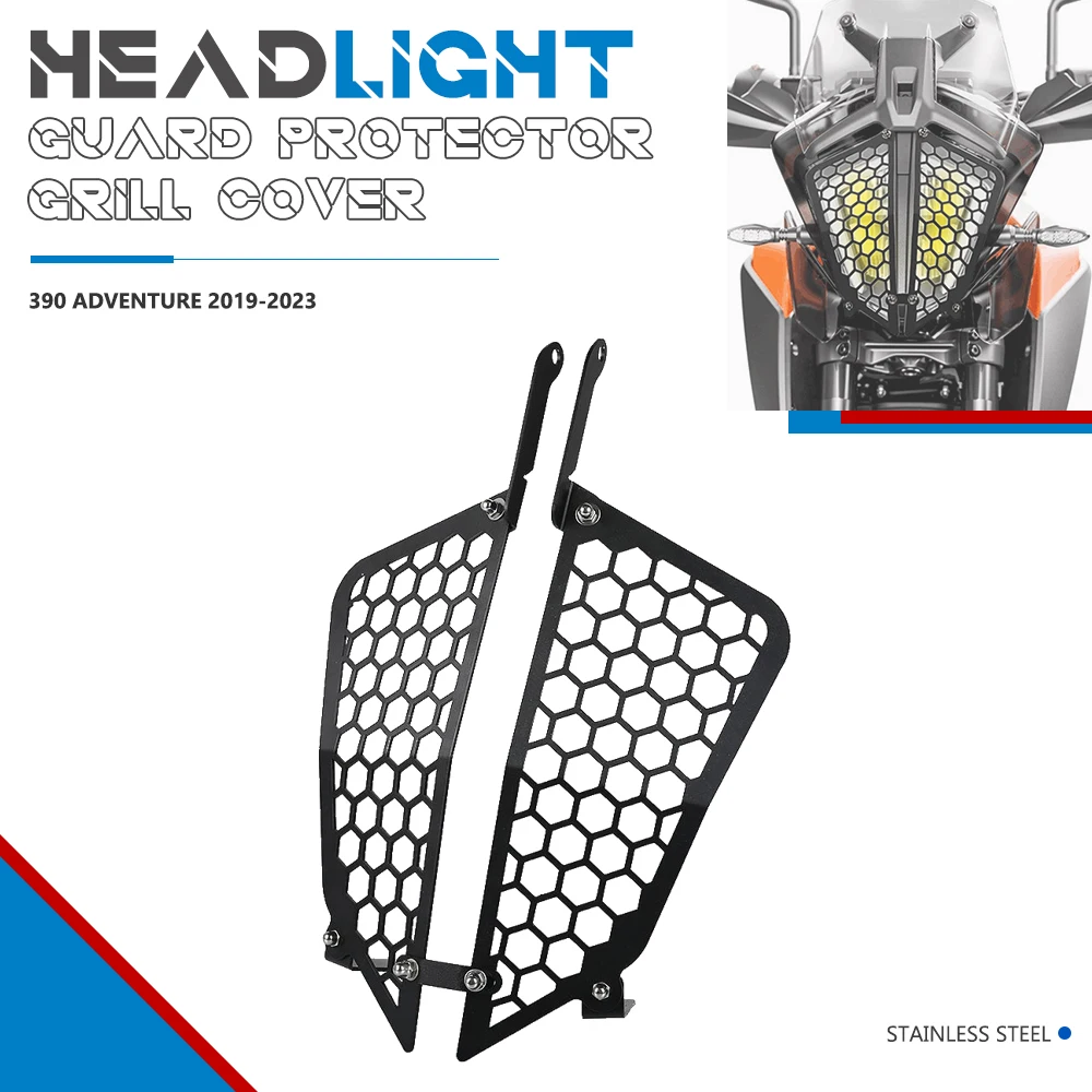 

For 390 Adventure Accessories 250 Adventure 2019 2020 2021 2022 2023 2024 Motorcycle Headlight Protector Grille Guard Cover