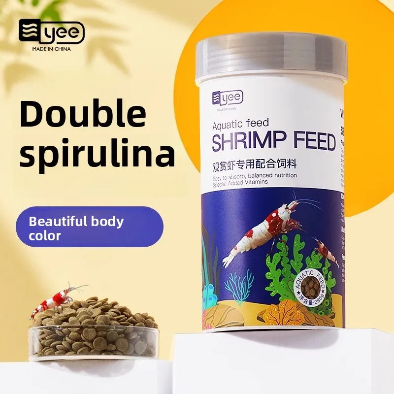 Yee Freshwater Shrimp&Crab Food - Sinking Pellets with Calcium&Spirulina - for Crystal Red,Cherry&Dwarf Shrimp - Biofilm Booster