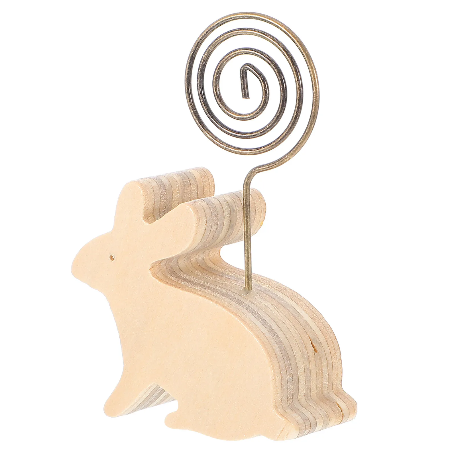 Cute Cartoon Rabbit Memo Clip and Photo Holder Made of Wood Iron for Desk Home Office Easter Decor Wooden Rabbit Decor Bunny