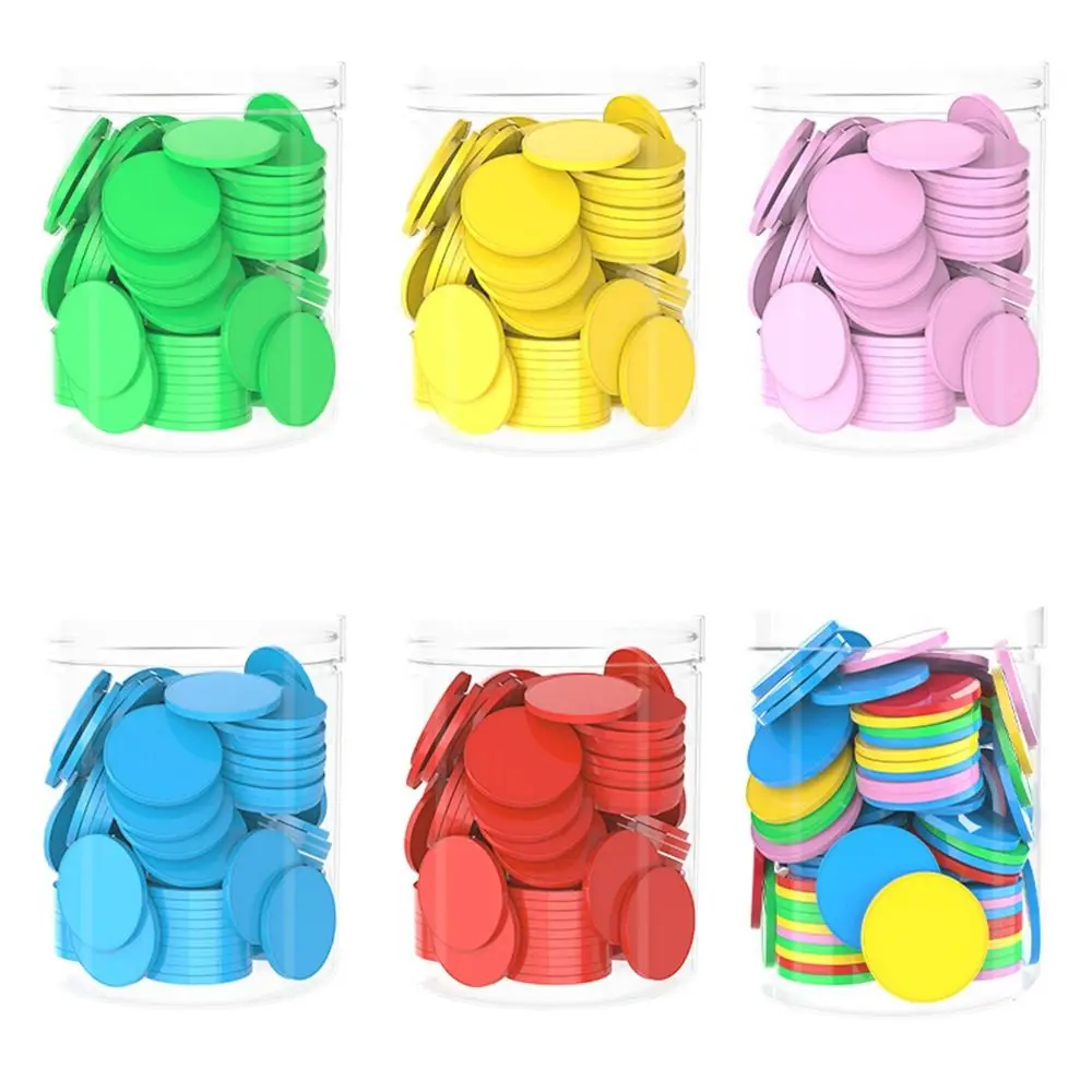 100 قطعة رقائق العد البلاستيكية الملونة إضافة مستديرة عملية الطرح العد لعبة مجلس ألعاب الرموز رقائق البوكر