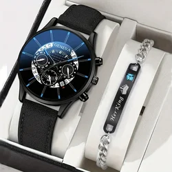 Men's Classic Fashion Versatile Hollow Quartz Watch & Bracelet