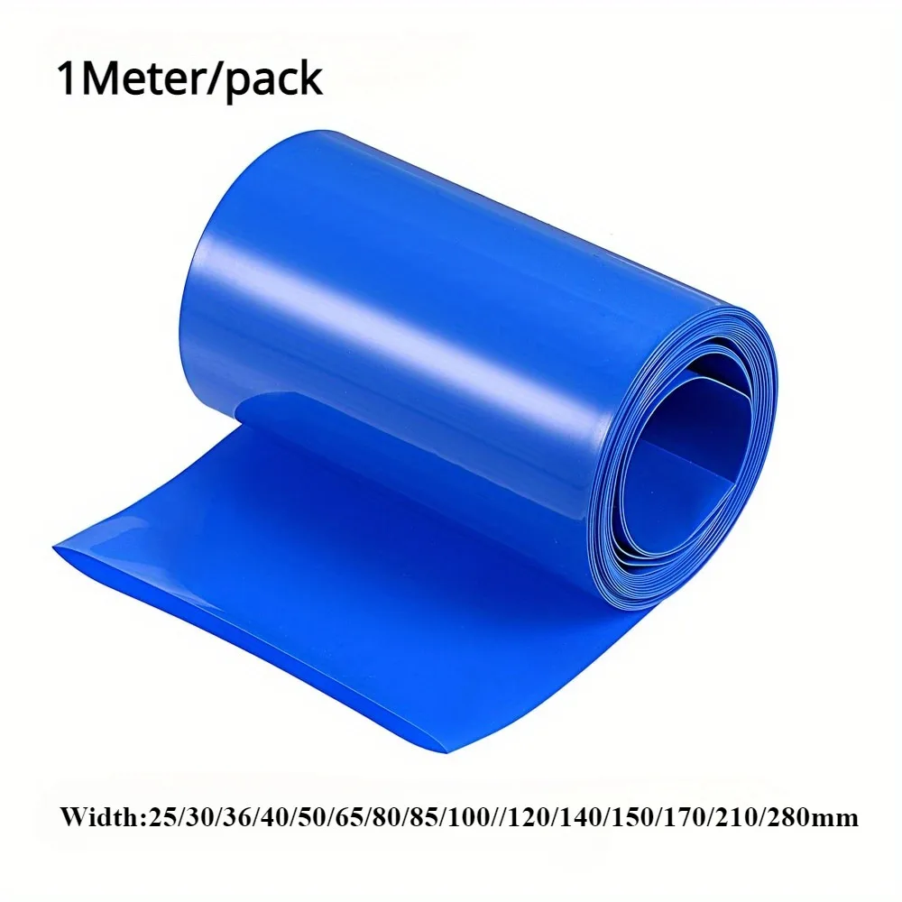 1m/pack PVC Heat Shrink Tube Blue Shrink Insulated Shrink Tubing For Production Of 18650 Battery Packs Cable Sleeve Multi Size