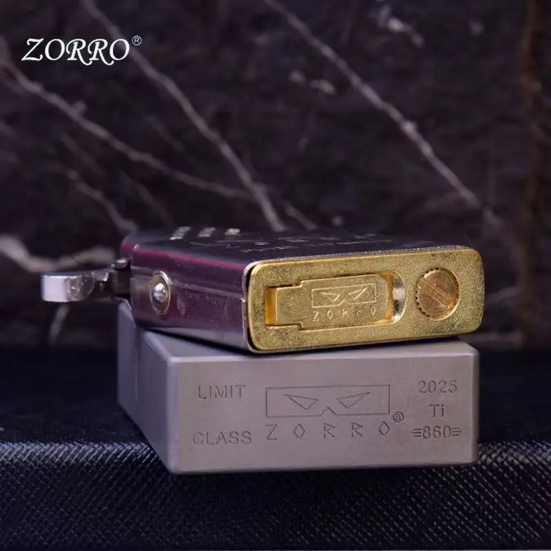 Zorro Titanium Alloy 538, 912 Narrow Machine Small Square Head  Lighter Gadget Smoking Accessories With box view 5