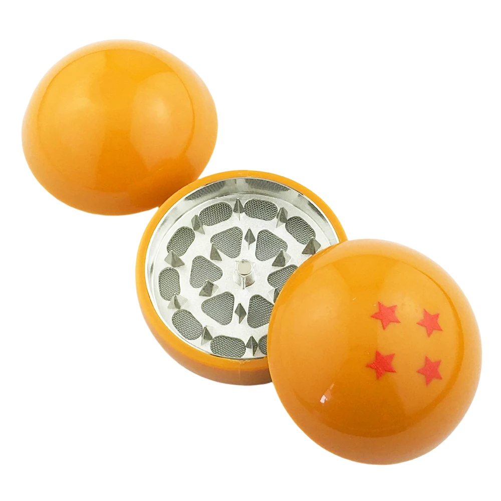 Smerigliatrice a sfera arancione 3 strati 58 mm con denti affilati in metallo Simpatico regalo per cartoni animati Gadget fantastico