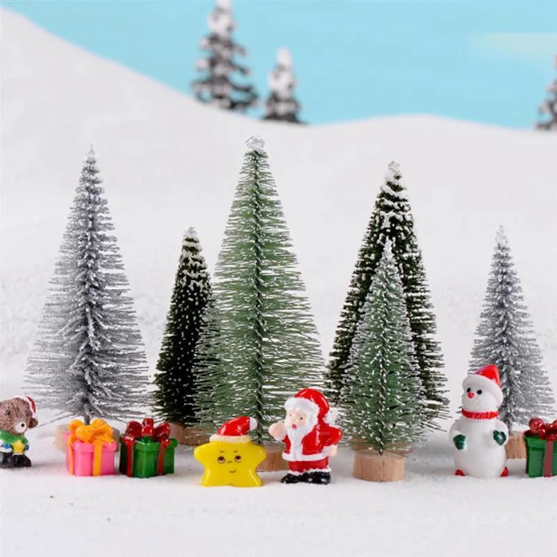 1pc Mini Resin Christmas Santa Claus Snowman Ornament Micro Landscape Christmas Decorations Ornament Home Desktop Park Decor