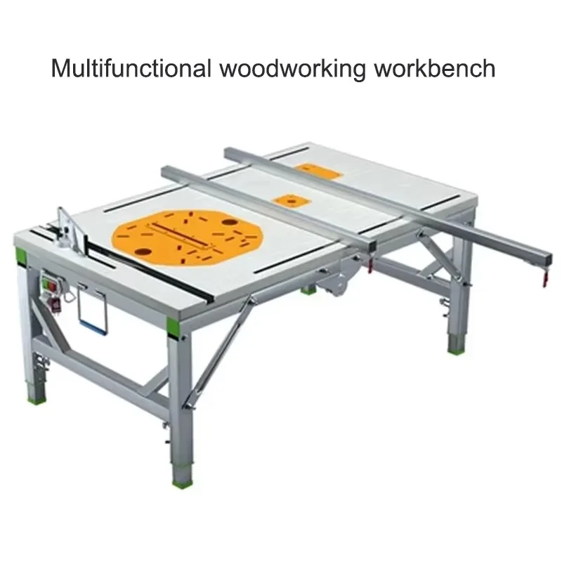 Suitable for multi-functional folding lift woodworking table, portable wood cutting inverted slip saw table