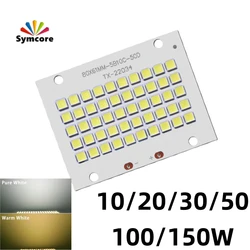 Ledowy Chip lampa SMD5054 lekkie koraliki 20W 30W 50W 100W 150W płytka drukowana DIY na zewnętrzny projektor oświetleniowy czysty biały ciepły biały
