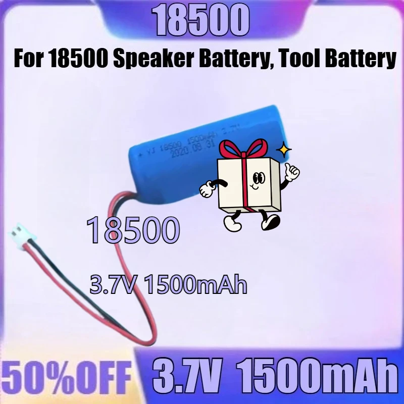 

For Speaker Battery, Tool Battery New ICR18500 18500 1500mAh 3.7V Rechargeable Lithium Battery