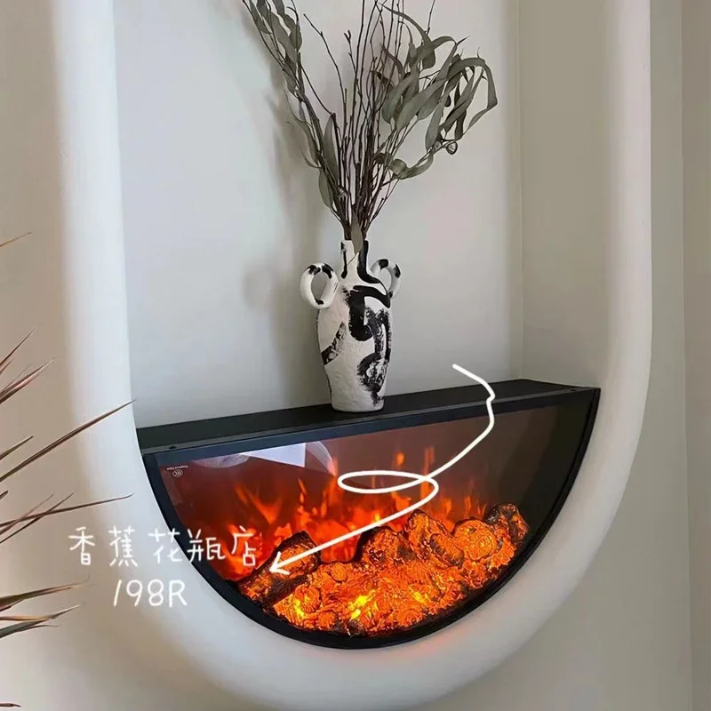 Semicircular U-shaped simulated fire fireplace core French American 2D electronic fake flame