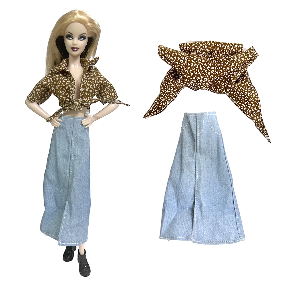 New Outfit For 1/6 Doll Clothes  Fashion Top Casual Skirt Denim Dress Daily Wear for Barbie Clothes Dolls Accessories