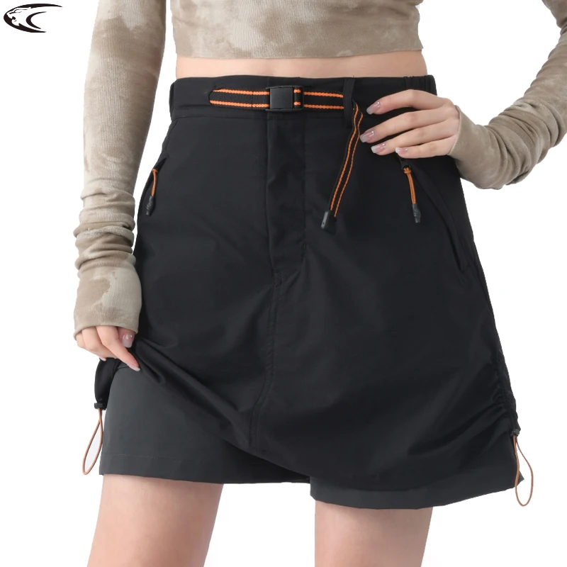 LNGXO レディース ハイキング ショーツ アウトドア 軽量 ストレッチ ワークウェア キュロット キャンプ 登山 ランニング 露出防止 ショーツ スカート