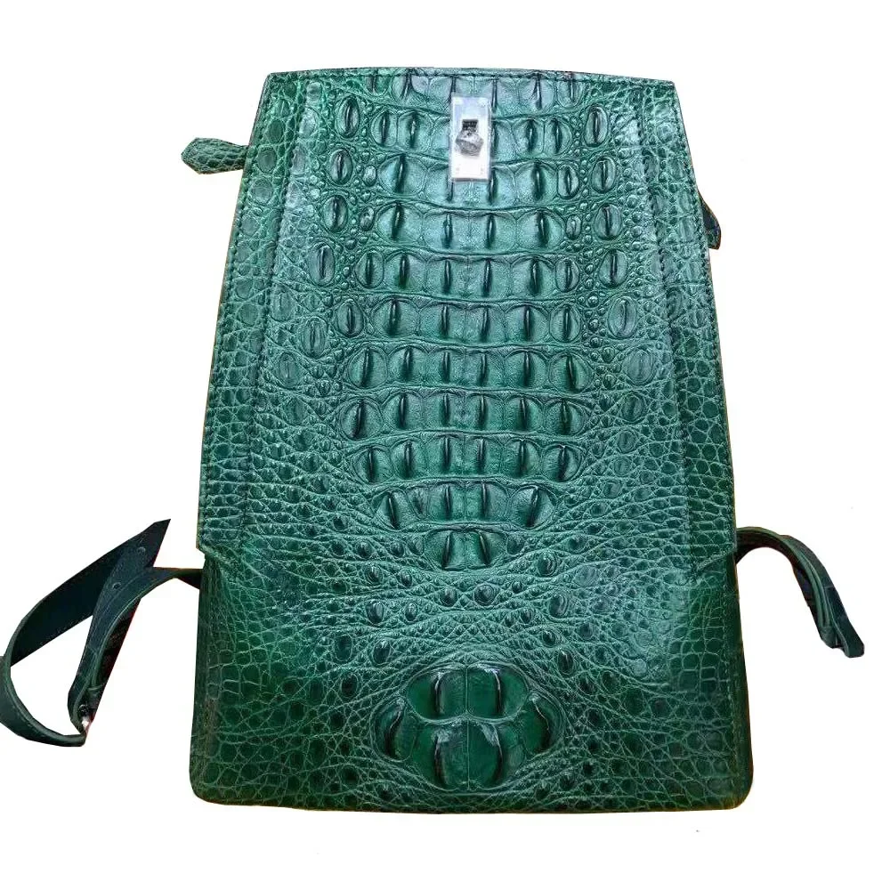 fanzunxing women backpack women crocodile bag green  double shouolder bag fashion men women