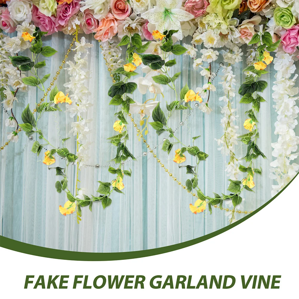 

2pcs High Simulation Floral Vine Artificial Flower Garland Decorative Hanging For Wall Stair Fence Decoration Fake Flower Vines