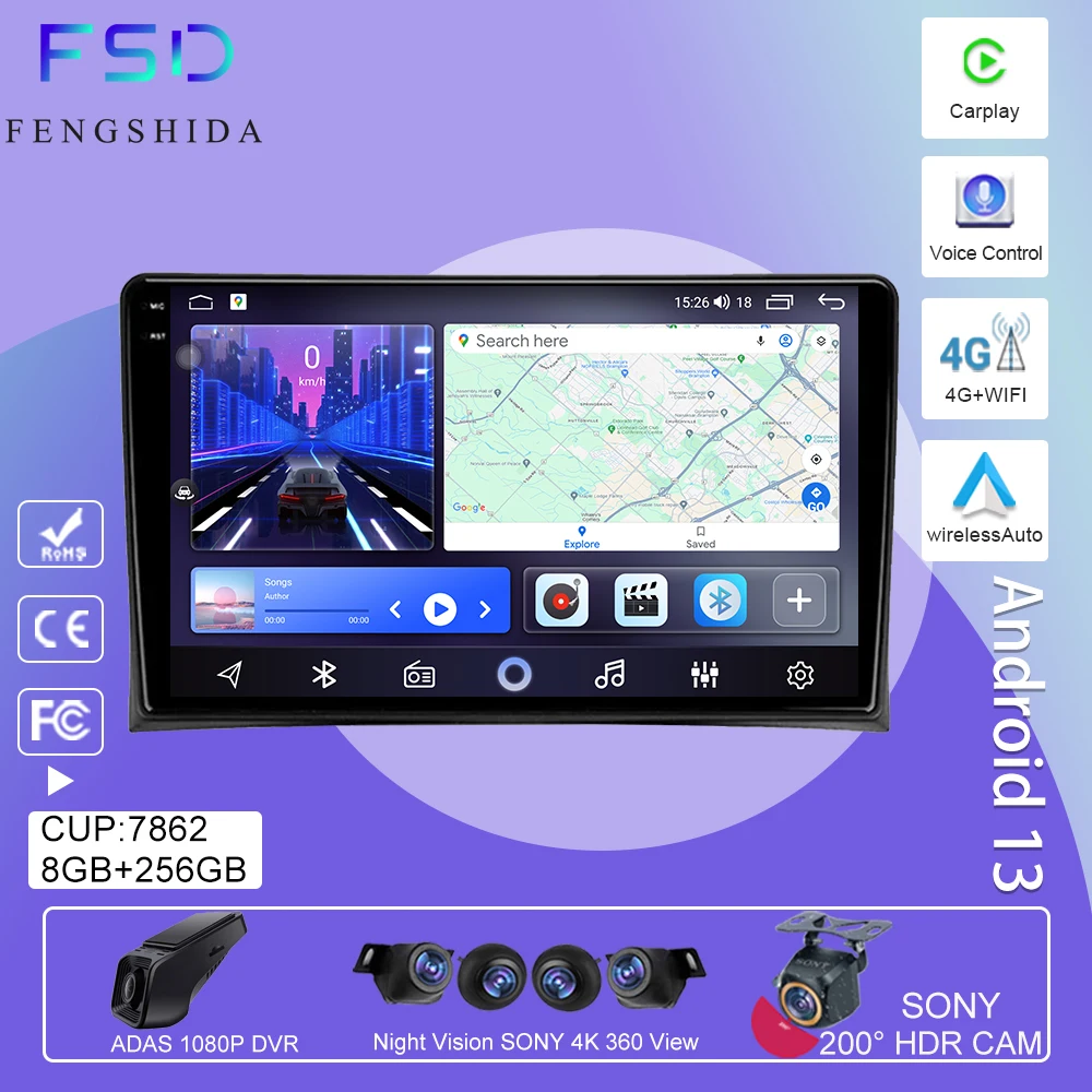 

Android Auto For Volkswagen VW Multivan T5 2003 - 2015 Car Radio Stereo Multimedia Player Navigation GPS CPU QLED No 2Din 2 Din