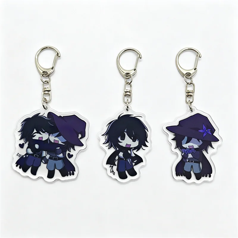 Game Forsaken Azuretime Two Time Azure Cosplay Keychain Acrylic Pendant Key Chain Ornament Accessories Keyring Jewelry Prop