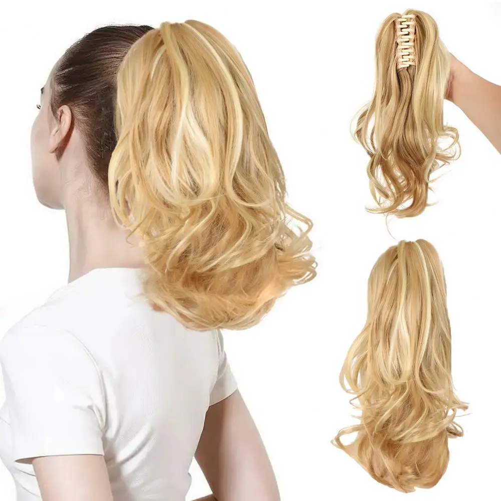 

Claw Clip On Ponytails Extension Wavy Ponytails Hair Synthetic Blonde Hair Natural Extension Hair Clip For Women